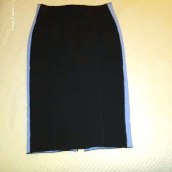Amanda Wakeley Sz 6 black/blue pencil skirt - Picture 10 of 11